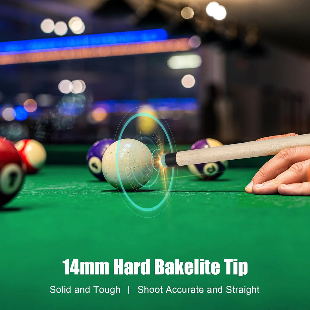 Pool Queue, 58 Zoll Billard Queue Hardwood Pool Cue 13mm Spitzen für Professionelle Billardspieler,