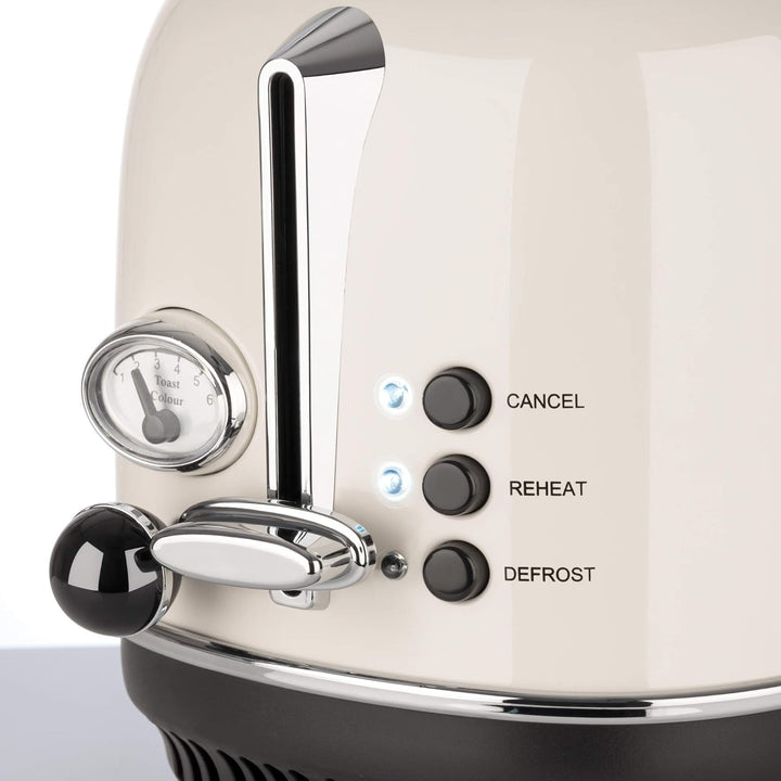 Korona 21666 Toaster | 2 Scheiben | Creme | Röstgrad-Anzeige | Auftauen | Rösten | Aufwärmen | 810 W