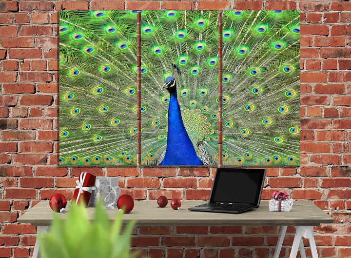 Pfauen-Leinwand-Kunstdrucke, abstrakte blaue Bilder, Vogel-Kunstwerk für Zuhause, Büro, Schlafzimmer