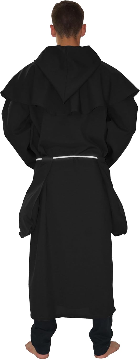 MAYLYNN 18109 - Kostüm Mittelalter Mönch Herren Abt schwarz 3tlg, Grösse:S S Schwarz, S Schwarz