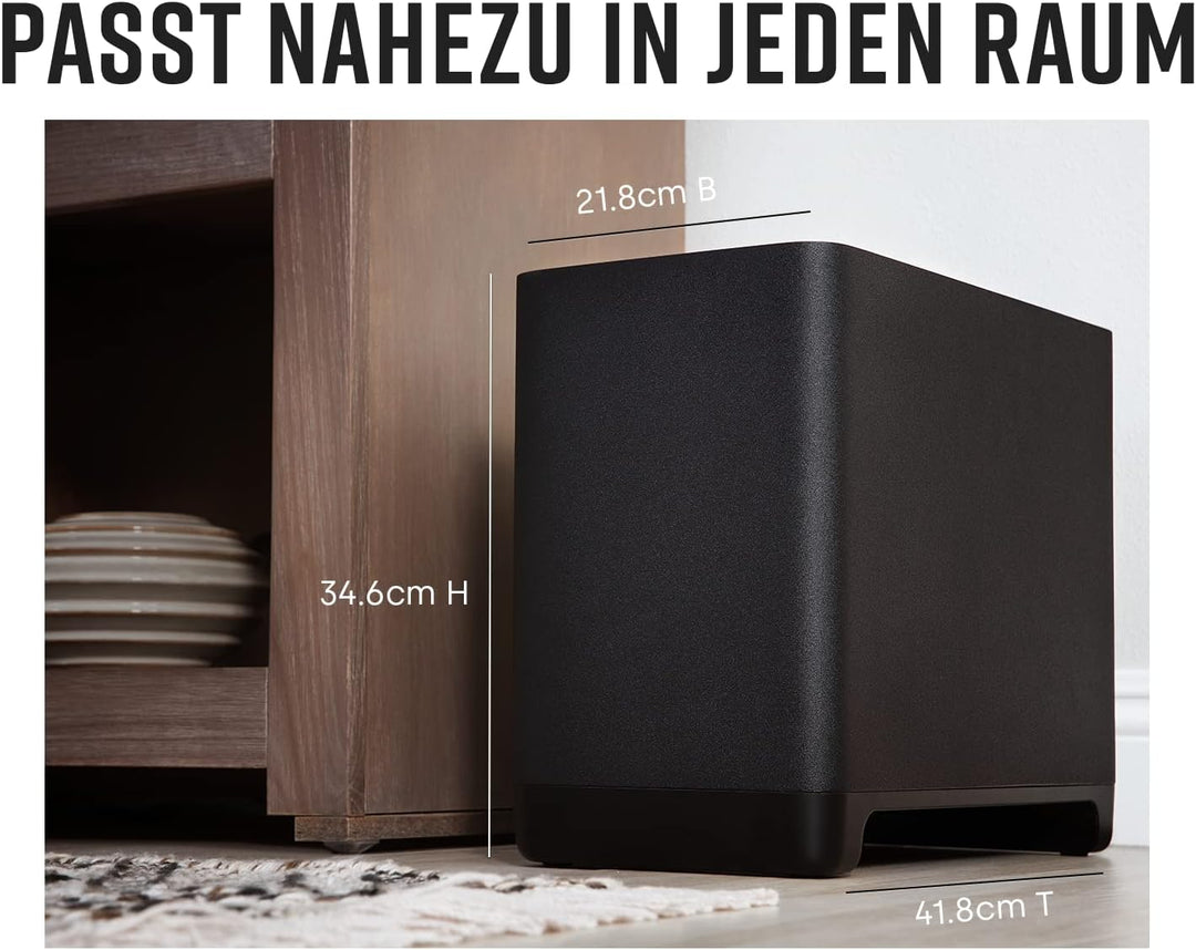 Polk Audio React Sub, kabelloser Subwoofer für die Polk React Soundbar, React Soundbar