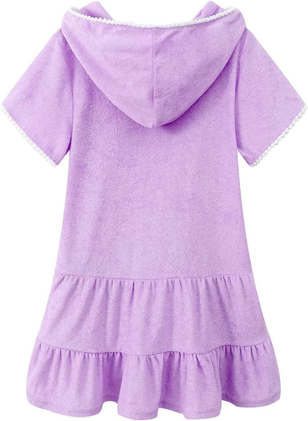 Badeponcho Kinder mit Kapuze Einfarbig Strandkleid Mädchen Badeanzug Coverup Kleid Sommer Schwimmen