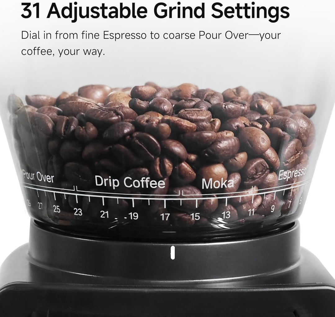 HIBREW G3 Kaffeemühle, 31 Präzisionsstufen, elektrische Kaffeemühle für Wasserkocher Turque/Espresso