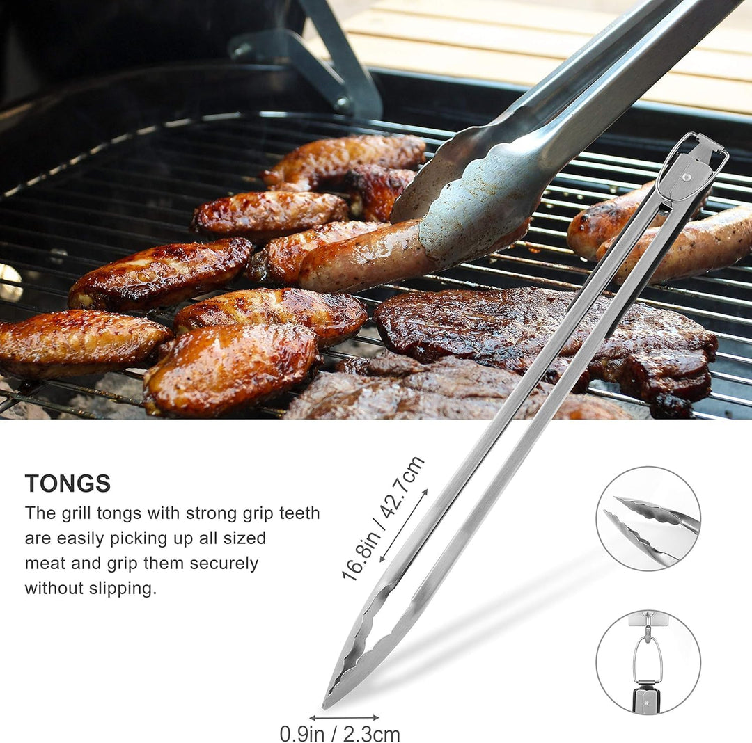 grilljoy 8-TLG Edelstahl Grillbesteck Set mit Grilltasche – Hochwertiges Grillzange Set für Garten &