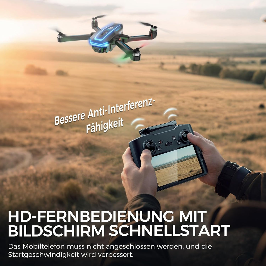 G10 GPS Drohne mit kamera 4K Erwachsene (Bildschirmfernsteuerung), 5G Faltbare Drone mit Bürstenlose