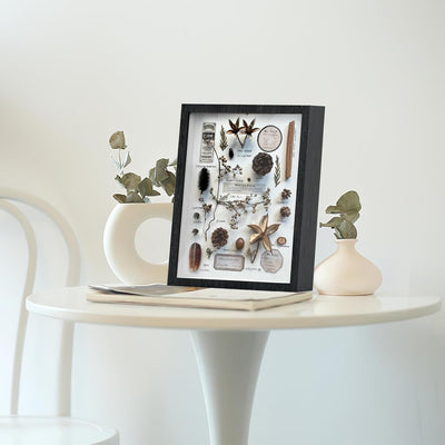 3D Bilderrahmen 20 x 25 cm- 3 Pack Objektrahmen Tief, Bilderrahmen Tief Holz Rahmen mit Glas Geeigne