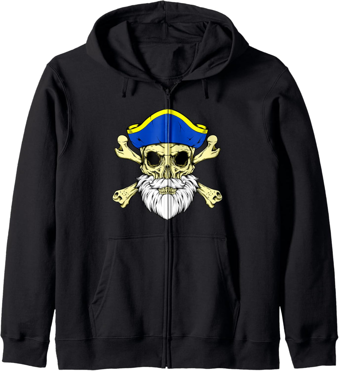 Piratenkapitän - Totenkopf mit Bart Kapuzenjacke