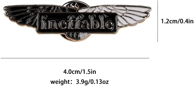 MayDee Good Omens Metall Abzeichen Accessoires Für Kleidung, 5 Stück Good Omens Fanfiction Badge Eng