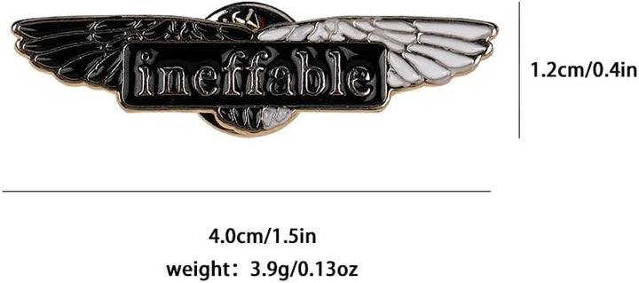 MayDee Good Omens Metall Abzeichen Accessoires Für Kleidung, 5 Stück Good Omens Fanfiction Badge Eng