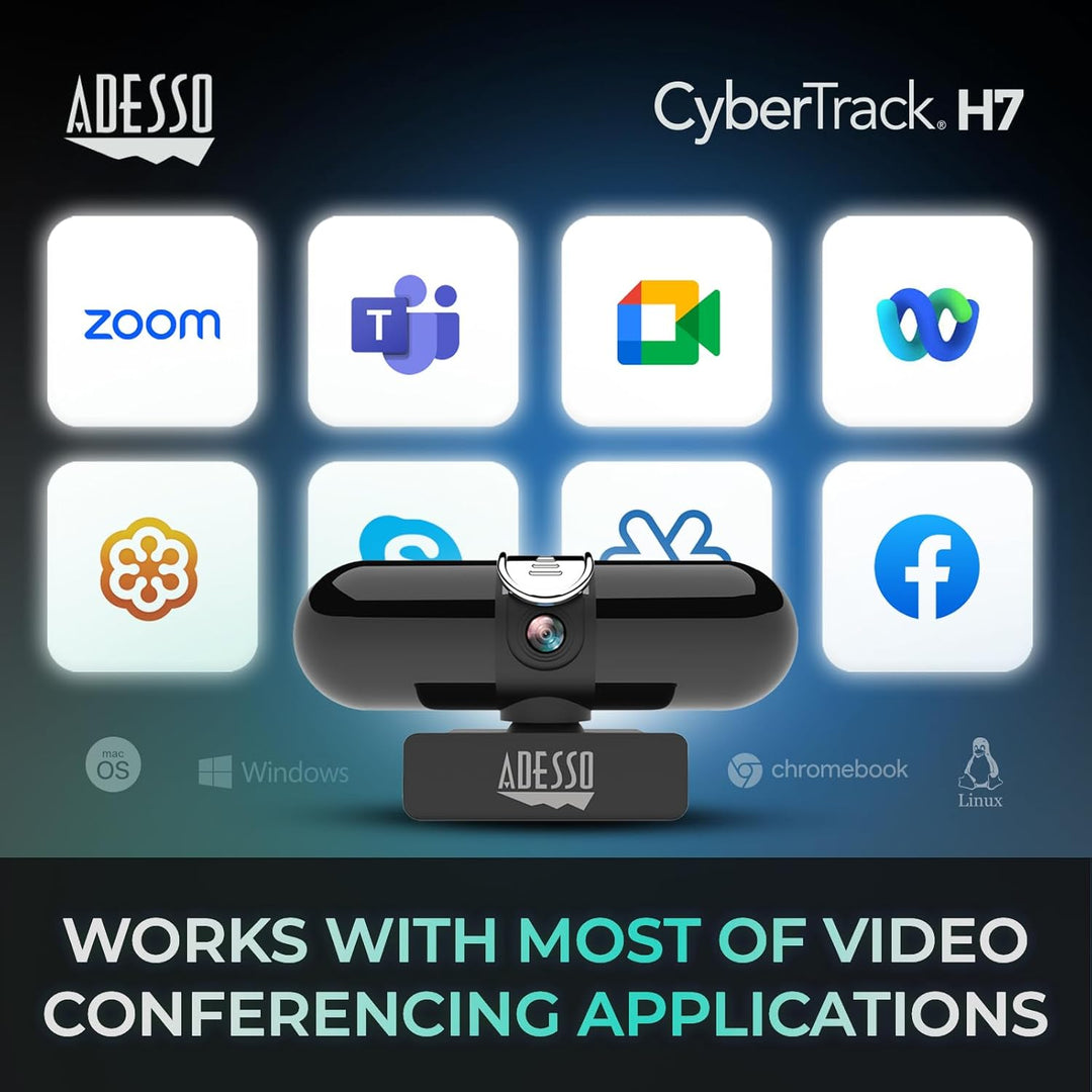 Adesso CyberTrack H7 2K Quad HD Webcam