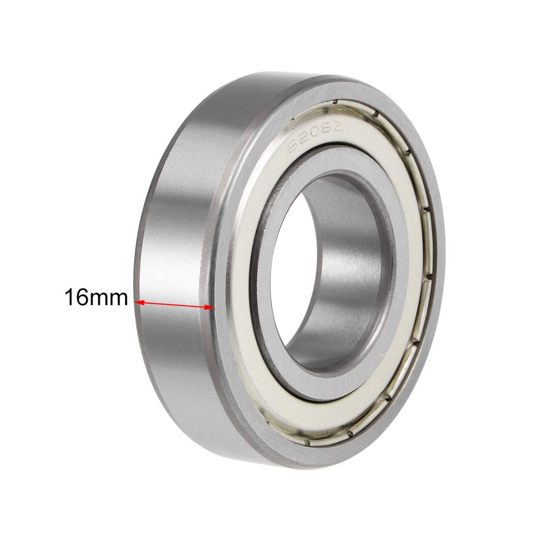 sourcing map 4St Rillen Kugellager 6206ZZ Z2 Doppelt Geschirmt Kohlenstoffstahl 30mm X 62mm X 16mm