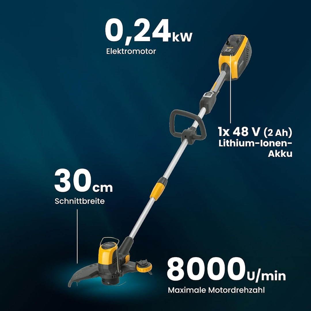 Stiga Akku Rasentrimmer GT 500e Kit, mit 48V (2Ah) ePower Akku und Ladegerät, 30cm Schnittbreite