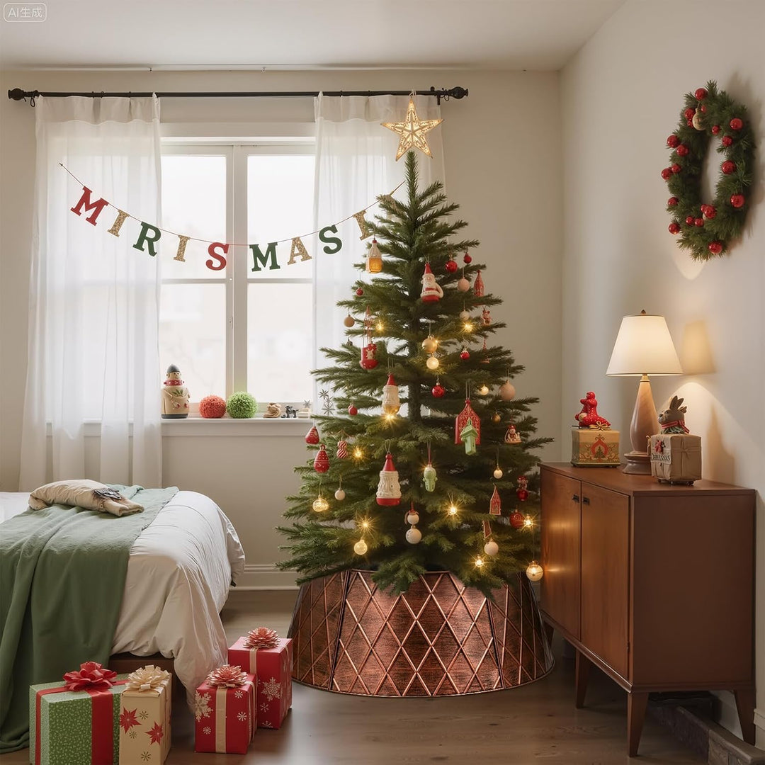 Lanpn Metall Weihnachtsbaum Kragen 90cm, Weihnachtsbaum Halsband Christmas Tree Collar Für Gross L W