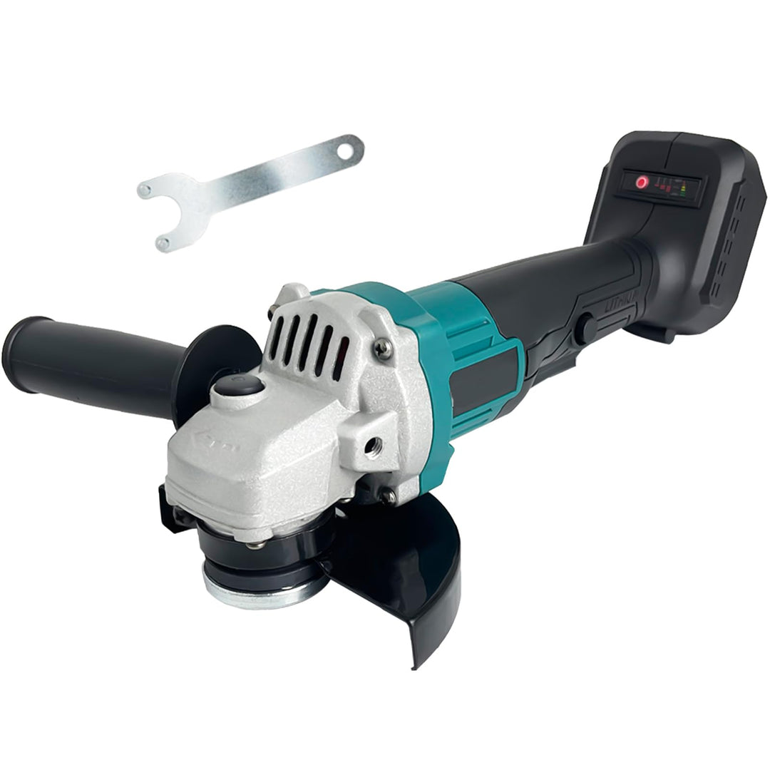 Akku-Winkelschleifer 125 mm, Ersatz für Makita 18V BL1830, Anti-Vibrations-Griff, Brushless, 11000U/
