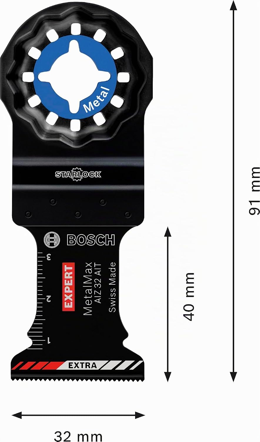 Bosch Professional 10x Sägeblatt Expert MetalMax AIZ 32 AIT (für Stahl, Edelstahl, Breite 32 mm, Zub