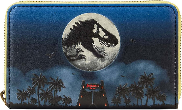 Loungefly Dino Moon Glow Geldbörse zum 30. Jahrestag mit Reissverschluss, Mehrfarbig/Meereswellen (O