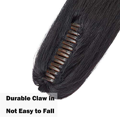 SEGO Ponytail Haarteil Echthaar Zopf Extension mit Klammer Clip in Pferdeschwanz Haarverlängerung 10