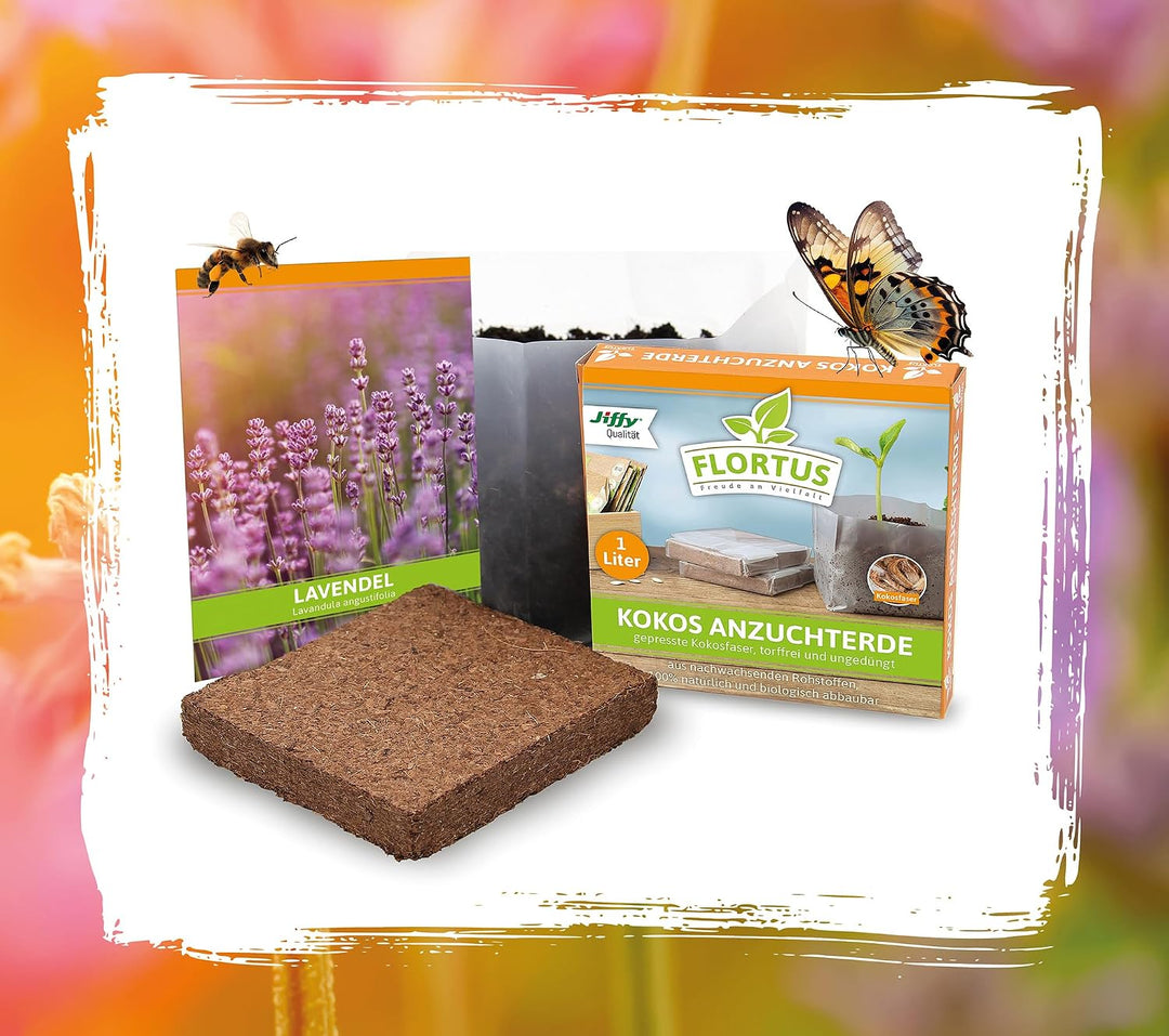 FLORTUS Insektenhotel Lavendel für Bienen &amp; Schmetterlinge | Naturbelasses Insektenhotel gross für G
