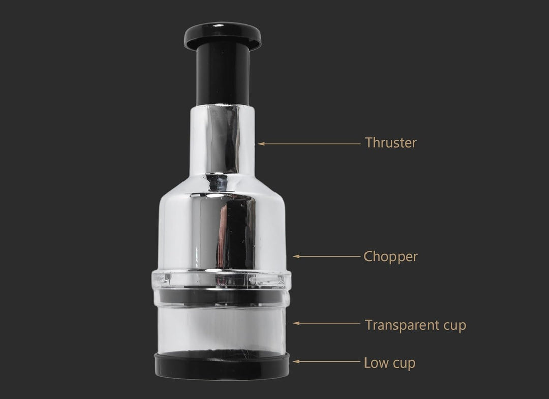 Mini-Zerkleinerer, Edelstahl-Zwiebelpresse-Zerkleinerer Manueller Lebensmittelmixer Babynahrungszube