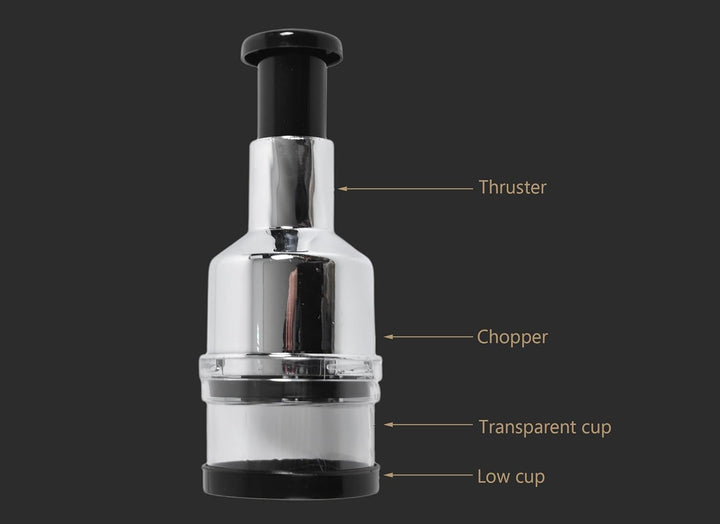 Mini-Zerkleinerer, Edelstahl-Zwiebelpresse-Zerkleinerer Manueller Lebensmittelmixer Babynahrungszube