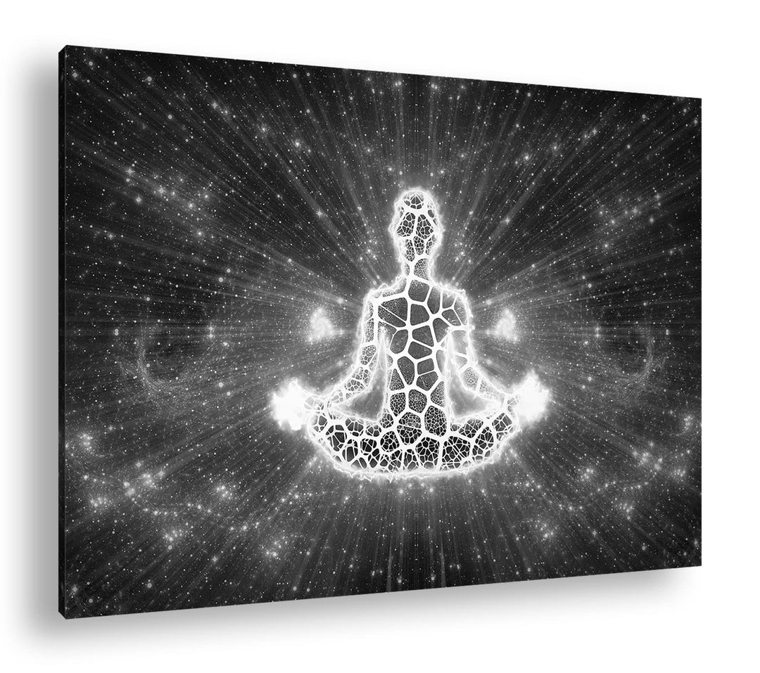 deyoli Yoga Meditation Format: 80x60 Effekt: Schwarz&Weiss als Leinwandbild, Motiv fertig gerahmt au