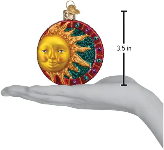 Old World Christmas Glas-Weihnachtsbaumschmuck mit Schmucksteinen Jeweled Sun, Jeweled Sun