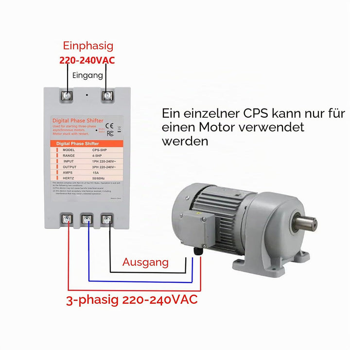 Einphasen-zu-3-Phasen-Konverter 5 PS digitaler Phasenkonverter für privaten und leichten gewerbliche