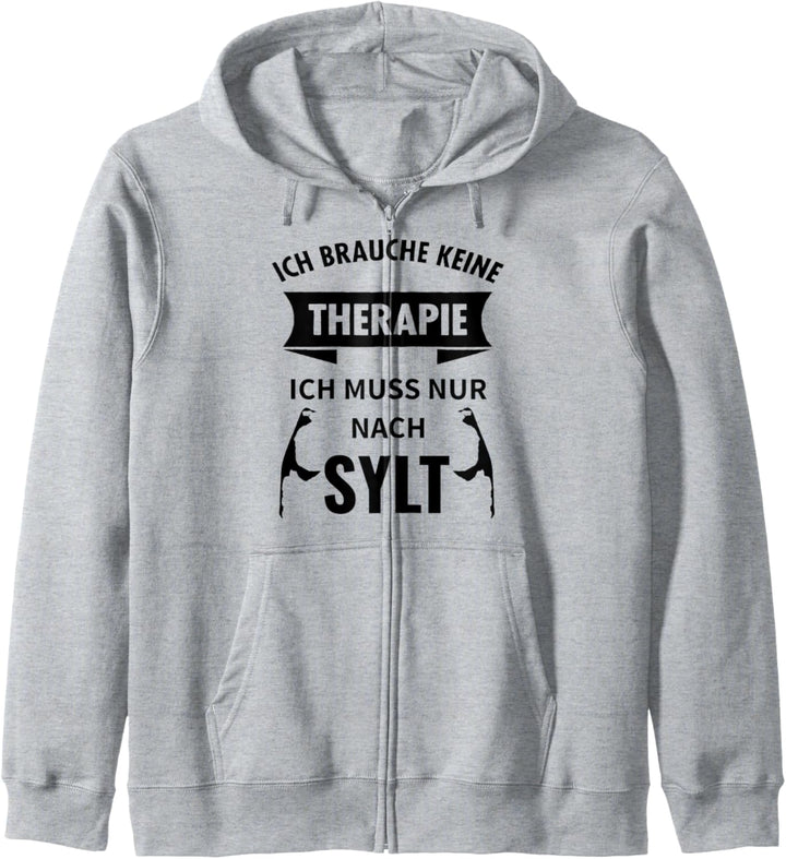 Lustiges Sylt Shirt Therapie Urlaub Küste See Damen Herren Kapuzenjacke