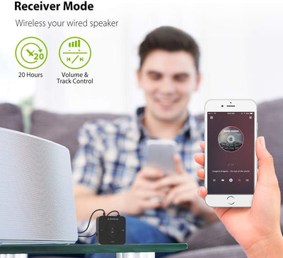 Avantree TC417 aptX Low Latency Bluetooth Transmitter Empfänger für TV, 20h Spielzeit Kabelloser Aud