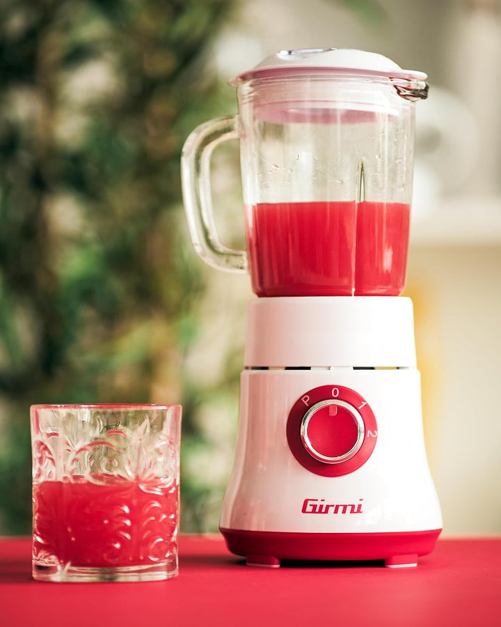 Girmi FR23 Elektrischer Standmixer, 300 W, Becher aus Glas, 2 Geschwindigkeitsstufen, 4 Klingen aus