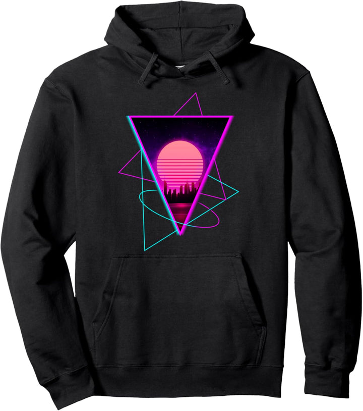 Sundown City Retro Futurismus Outrun Vaporwave Synthwave Pullover Hoodie