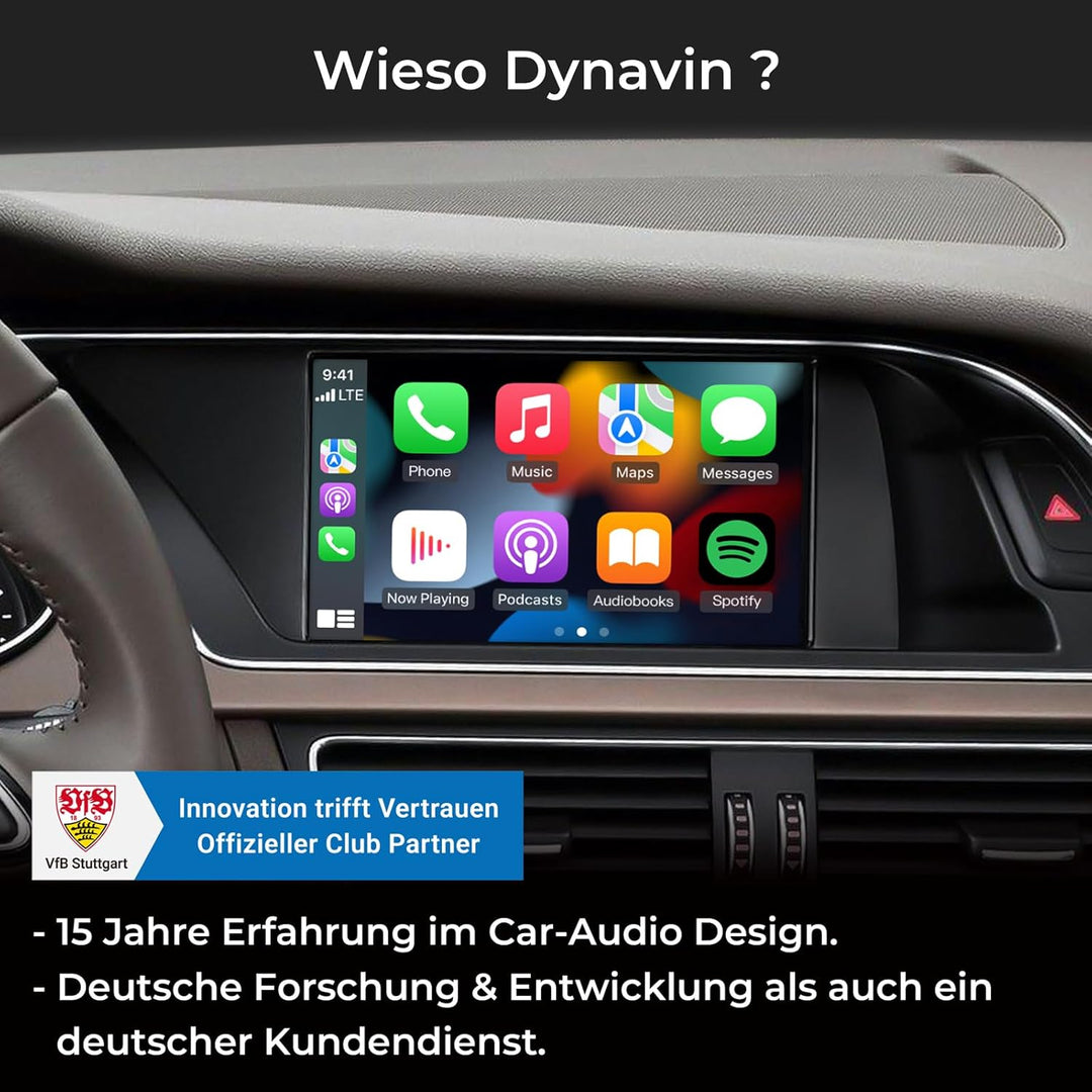 DYNAVIN Android Autoradio Navi für Audi A4 A5 Q5 S4 S5 mit MMI 3G / 3G+ Radio, 7 Zoll Radio mit Wire