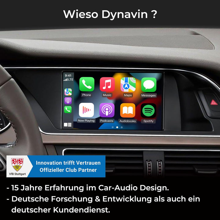 DYNAVIN Android Autoradio Navi für Audi A4 A5 Q5 S4 S5 mit MMI 3G / 3G+ Radio, 7 Zoll Radio mit Wire