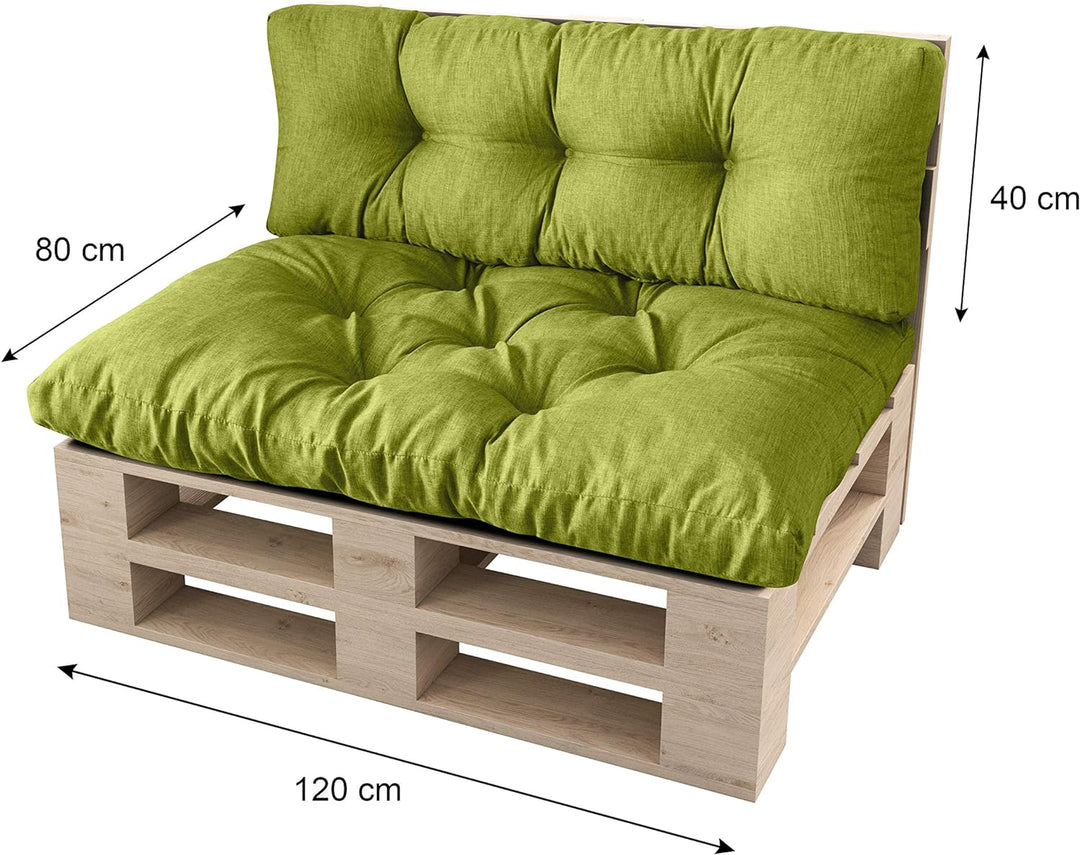 sunnypillow Palettenkissen Auflage Set für Europaletten Indoor und Outdoor Palettenpolster Palettens