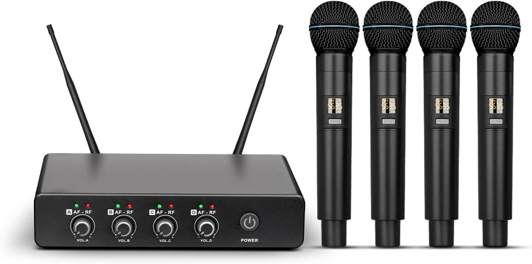 Depusheng R5 Drahtloses Mikrofon, professionelles kabelloses UHF-Handmikrofonsystem mit Vier dynamis