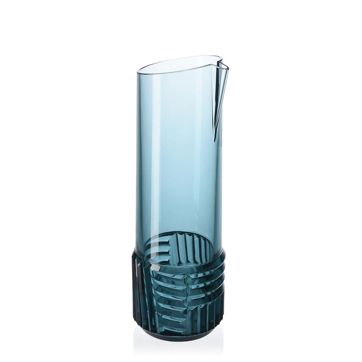 Kartell Trama Karaffe, Thermoplastisches Technopolymer, Hellblau, 30,5 x 10 cm Caraffa Azzurro, Cara