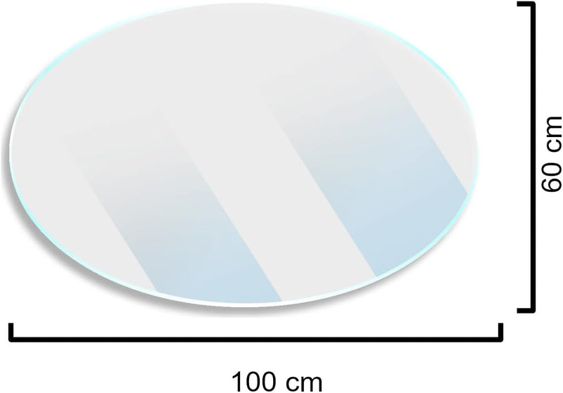 Euro Tische Glasplatte für Kaminofen und Tischplatte in 100x60cm Facettenschliff, Schutzplatte mit 6