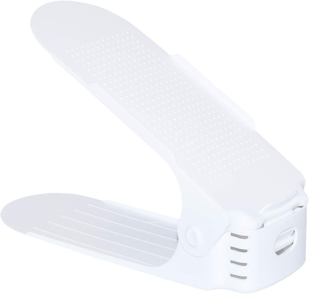 LZQ Einstellbare Schuhregale 3 Höhenverstellbar Schuh Slots, Schuhstapler/Schuhhalter Set, Kunststof
