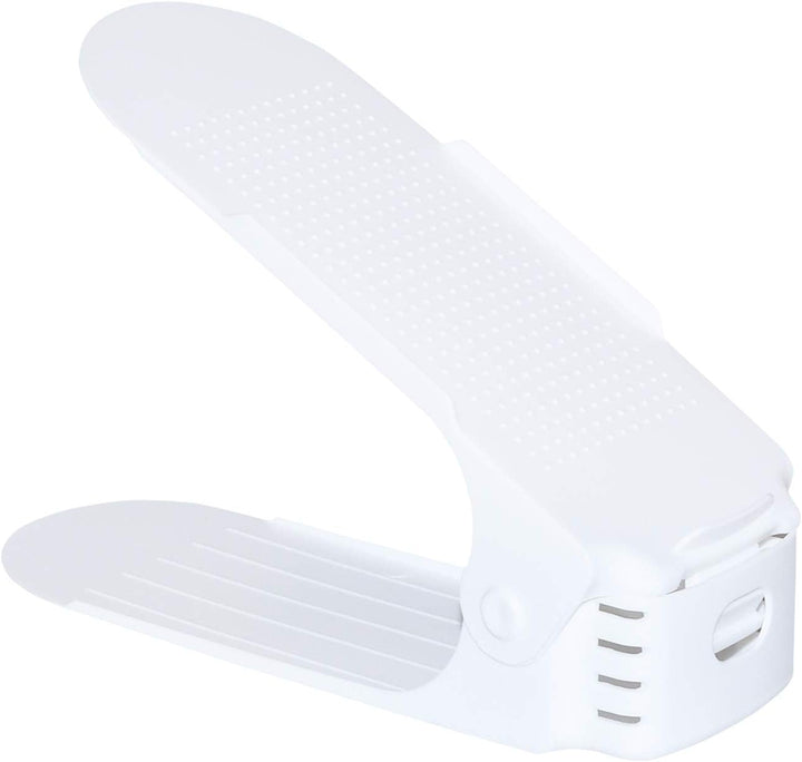 LZQ Einstellbare Schuhregale 3 Höhenverstellbar Schuh Slots, Schuhstapler/Schuhhalter Set, Kunststof