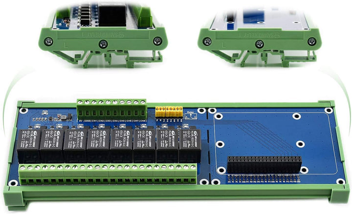 Waveshare 8-ch Relays Expansion Board Compatible with Raspberry Pi Control High Voltage Products Sta