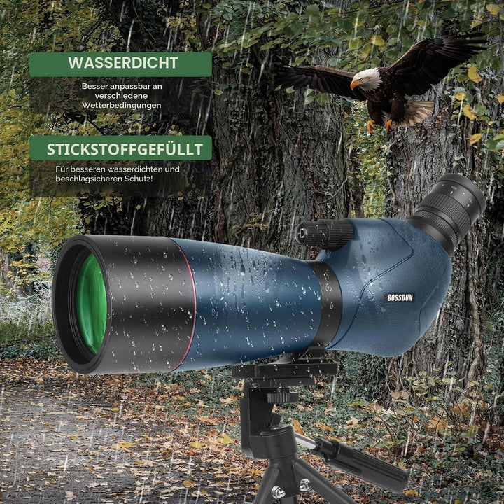 25-75X70 Spektiv für Zielschiessen - HD Spektiv mit Stativ Tragetasche & Smartphone Halterung - BAK4