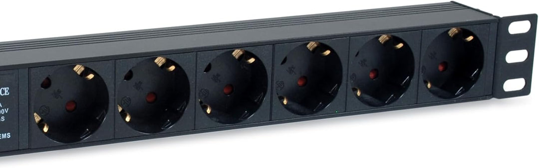 Equip 333317 Deutscher Stromverteiler mit 6 Steckdosen, mit Überspannungsschutz, integriertem Netzfi