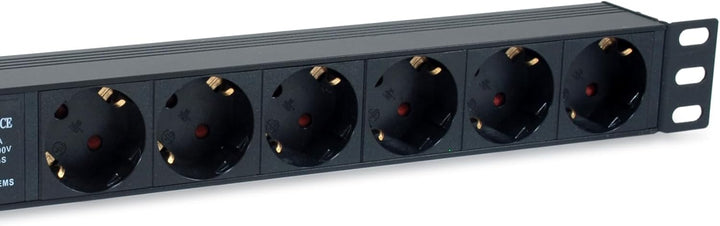 Equip 333317 Deutscher Stromverteiler mit 6 Steckdosen, mit Überspannungsschutz, integriertem Netzfi