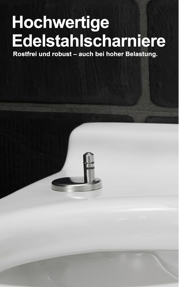 Duravit WC-Sitz Starck 3, Toilettendeckel aus Urea-Duroplast, Klodeckel mit Edelstahl Scharnieren, W