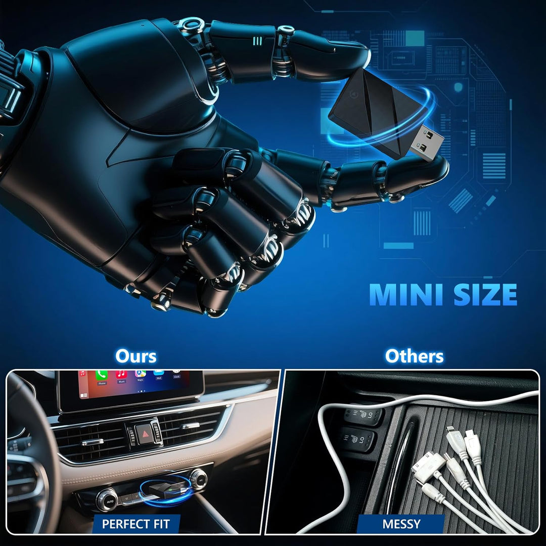 2 IN 1 Wireless CarPlay & Android Auto Adapter, Kabelloser USB-Dongle für Autos, Kabelloses CarPlay