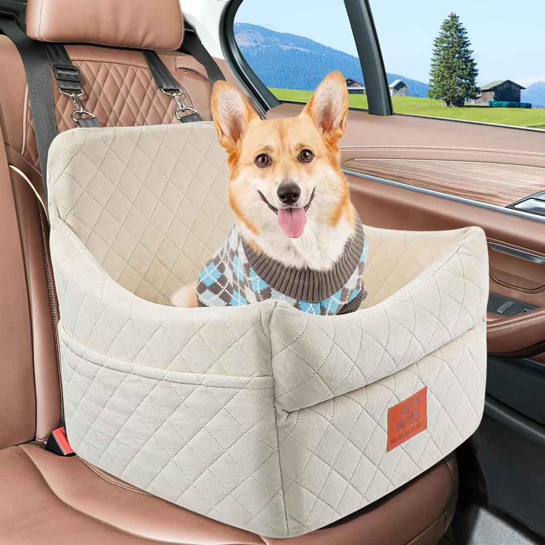 Hunde-Autositz für kleine/mittlere Hunde, Hundeautositz mit Dicker Polsterung unter 15,9 kg, Abnehmb