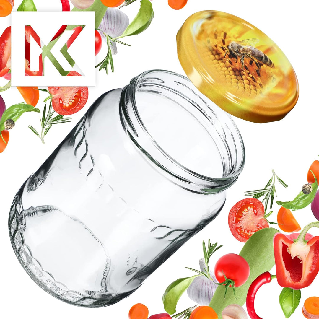 KADAX 8st Einmachgläser 720 ml, ideal zum Einkochen und Aufbewahren, Gläser mit Schraubverschluss, E