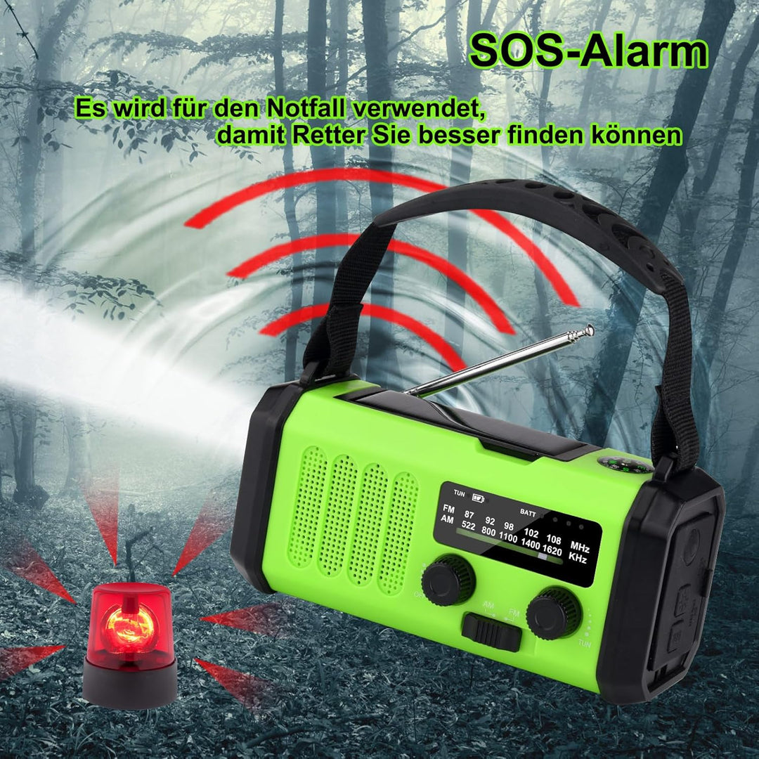 20000mAh Solar Radio, Tragbar Kurbelradio AM/FM Notfallradio mit 10000mAh Wiederaufladbar Powerbank,