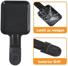HengBO Raclette Pfännchen Ersatz, Edelstahl Antihaftbeschichtet, Schwarz, 18x8x1.5cm, 4 Stück, Mini