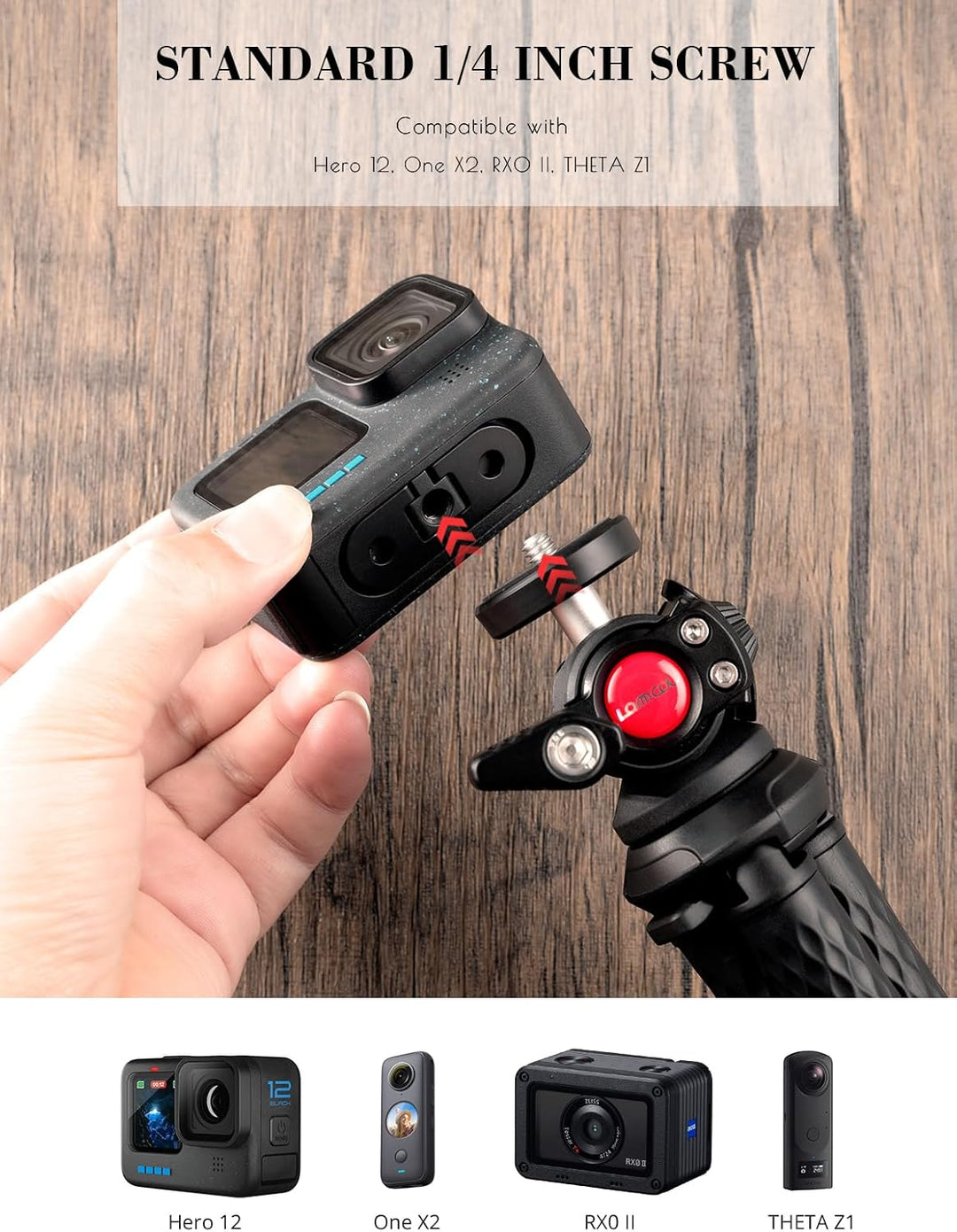 Lammcou Go Pro Stativ, Action Kamera Flexibel Octopus Gorrila Pod & Stativhalterung, Multistativ Kom